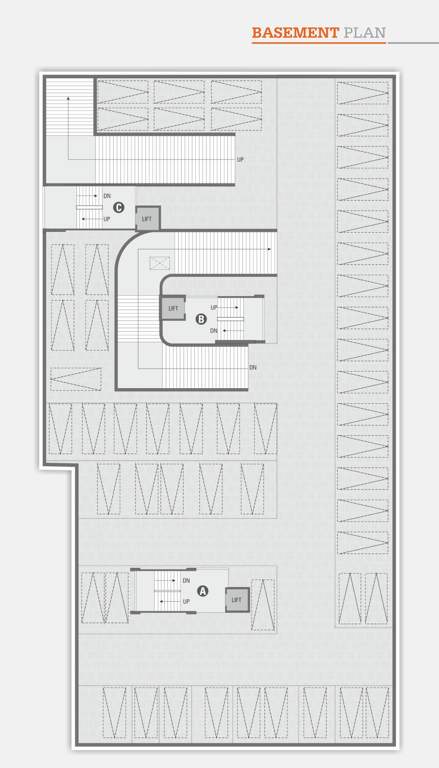  residency Block ABC Cluster Plan Basement Floor Plan
