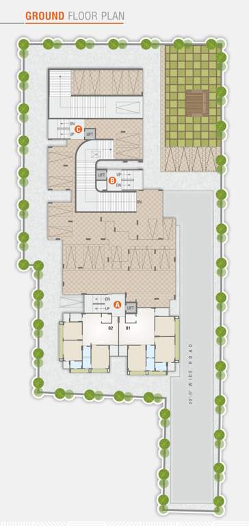  residency Block ABC Cluster Plan for ground Floor
