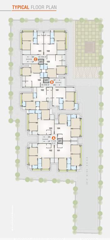  residency Block ABC Cluster Plan from 1st to 7th Floor