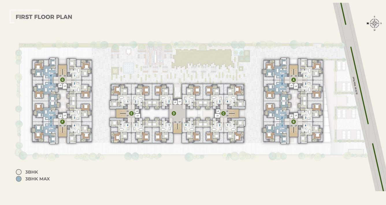  kaveri soham vivanta Block A To Block G Cluster Plan For 1st Floor