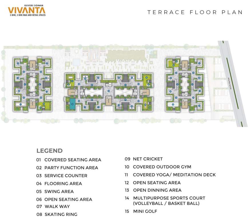  kaveri soham vivanta Block A To G Terrace Cluster Plan