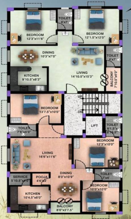  homes Sri Ayyan Homes Cluster Plan from 1st to 3rd Floor