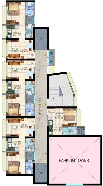  aashray phase 1 Sethia Aashray Phase 1 Cluster Plan from 2nd to 6th Floor