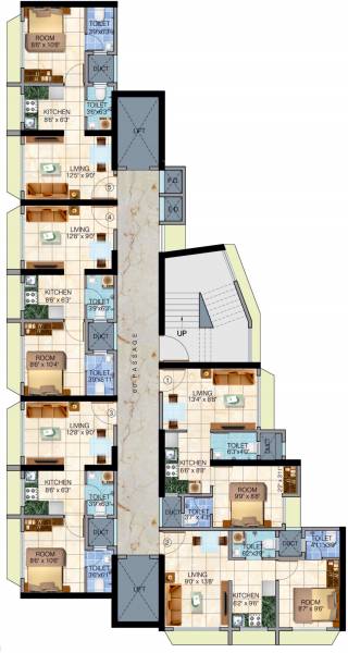  aashray-phase-1 Sethia Aashray Phase 1 Cluster Plan from 9th to 23th Floor