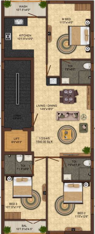  park square Park Square Cluster Plan From 1st To 5th Floor