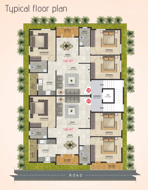  sai homes Sai Homes Cluster Plan from 1st to 5th Floor