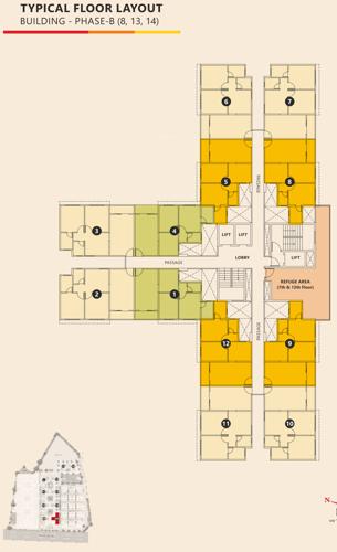  gg-town-wagholi-phase-b-building-8-and-9 Building 8 Typical Cluster Plan