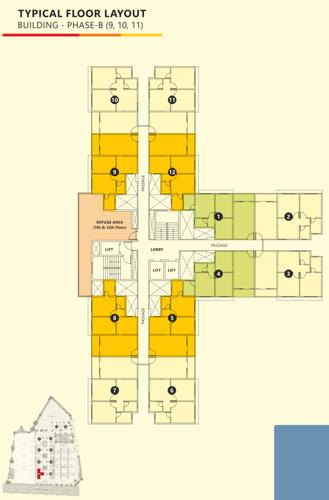  gg-town-wagholi-phase-b-building-8-and-9 Building 9 Typical Cluster Plan