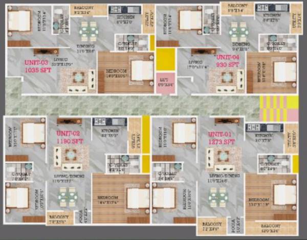  nithya-varsh Nithya Varsh Cluster Plan from 1st to 4th Floor