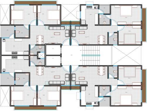  shree-lakshminarayan-residency-phase-2 Block F And Block G Cluster Plan from 1st to 7th Floor