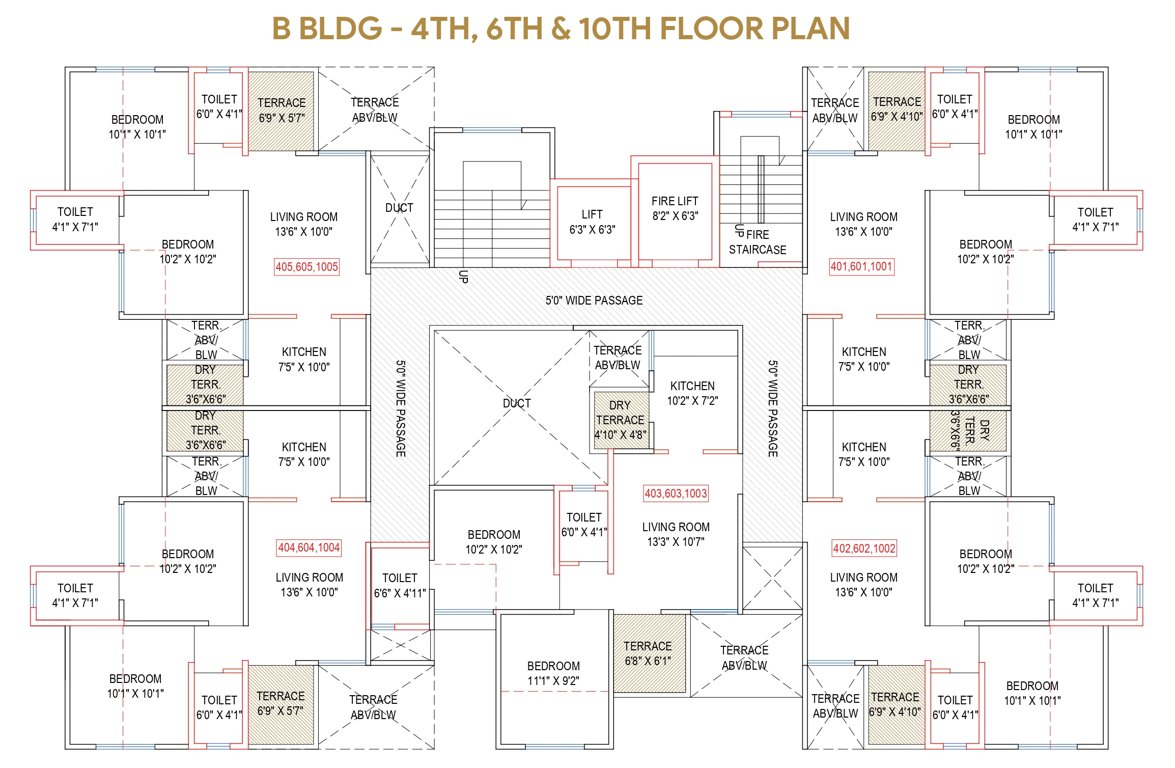  sapphire towers B Wing Cluster Plan for 4th, 6th and 10th Floor