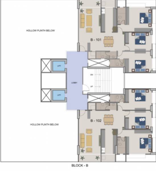  hrudhya Block B Cluster Plan For 1st Floor