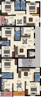  shashvath Green Shashvath Cluster Plan from 1st to 3rd Floor