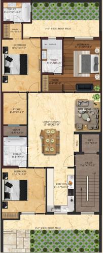  budget-home-luxury-floors Home Luxury Floors Cluster Plan From 1st To 4th Floor