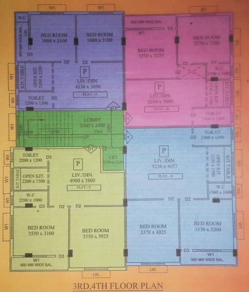  kunja Shree Kunja Cluster Plan from 3rd to 4th Floor