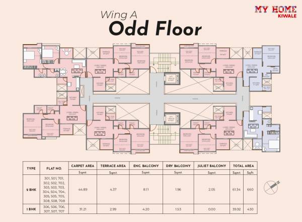  my-home-kiwale Wing A Cluster Plan