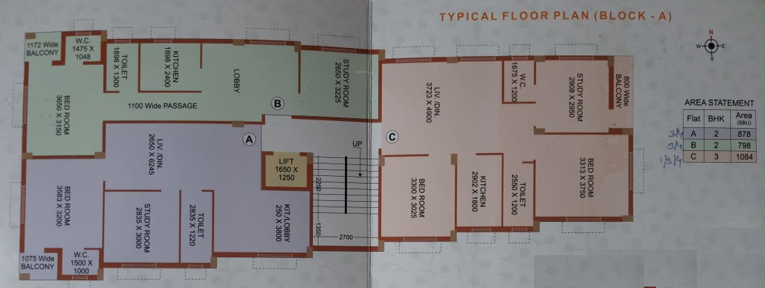  spring Block A Cluster Plan for Typical  Floor