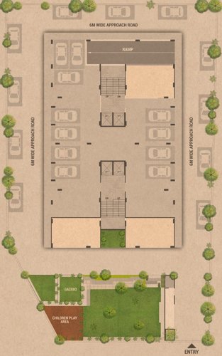  upvan-skyline Block A,B Cluster Plan For Ground Floor