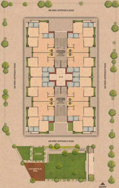  upvan-skyline Block A,B Cluster Plan For Typical