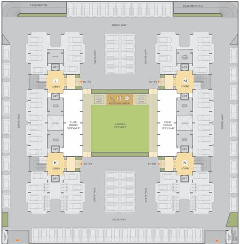  maher-homes-4 K, L, M And N Cluster Plan for ground Floor