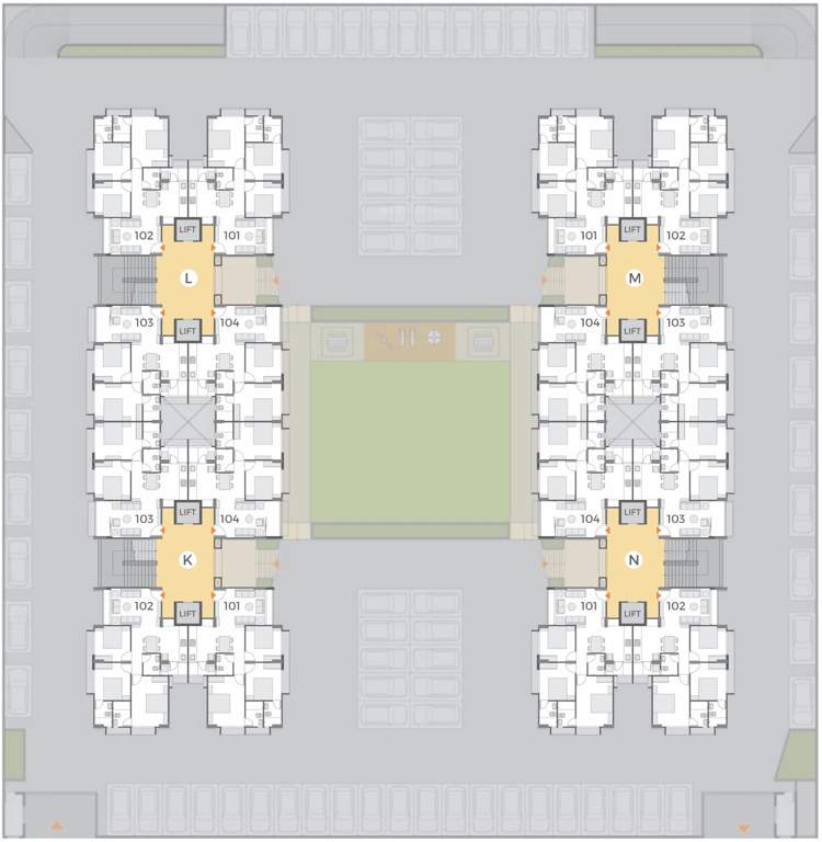  maher homes 4 K, L, M And N Cluster Plan from 1st to 14th Floor