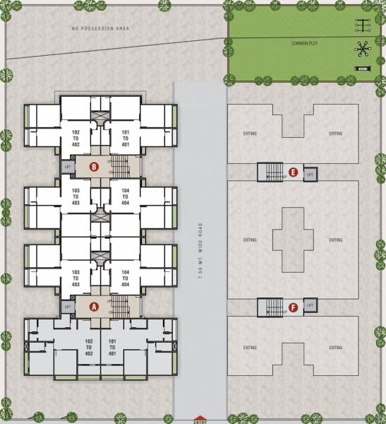  gold-ratna-2 Block A & B Cluster Plan For Typical Floor