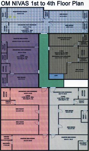  om-nivas Om Nivas Cluster Plan from 1st to 4th Floor