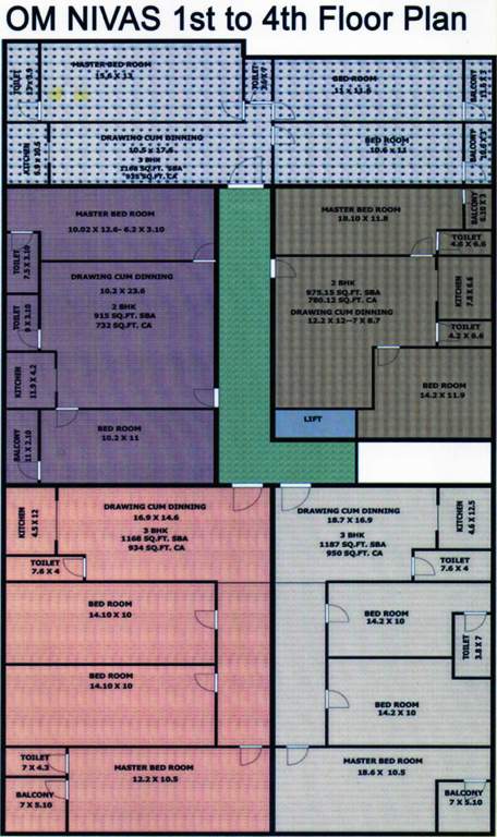 om nivas Om Nivas Cluster Plan from 1st to 4th Floor