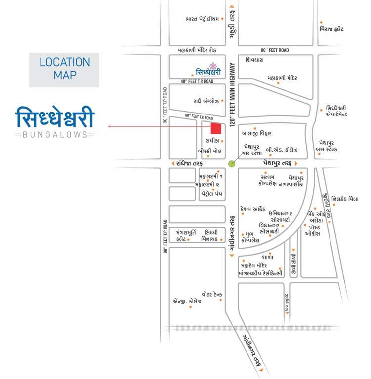  siddheswari bungalows Location Plan