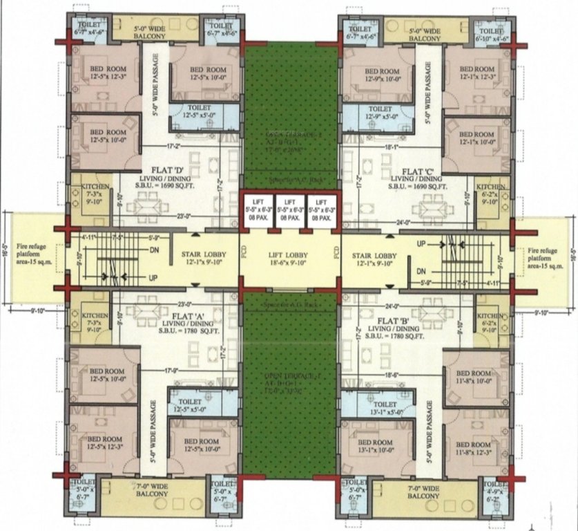  gulmohar heights Gulmohar Heights Cluster Plan for 6th Floor