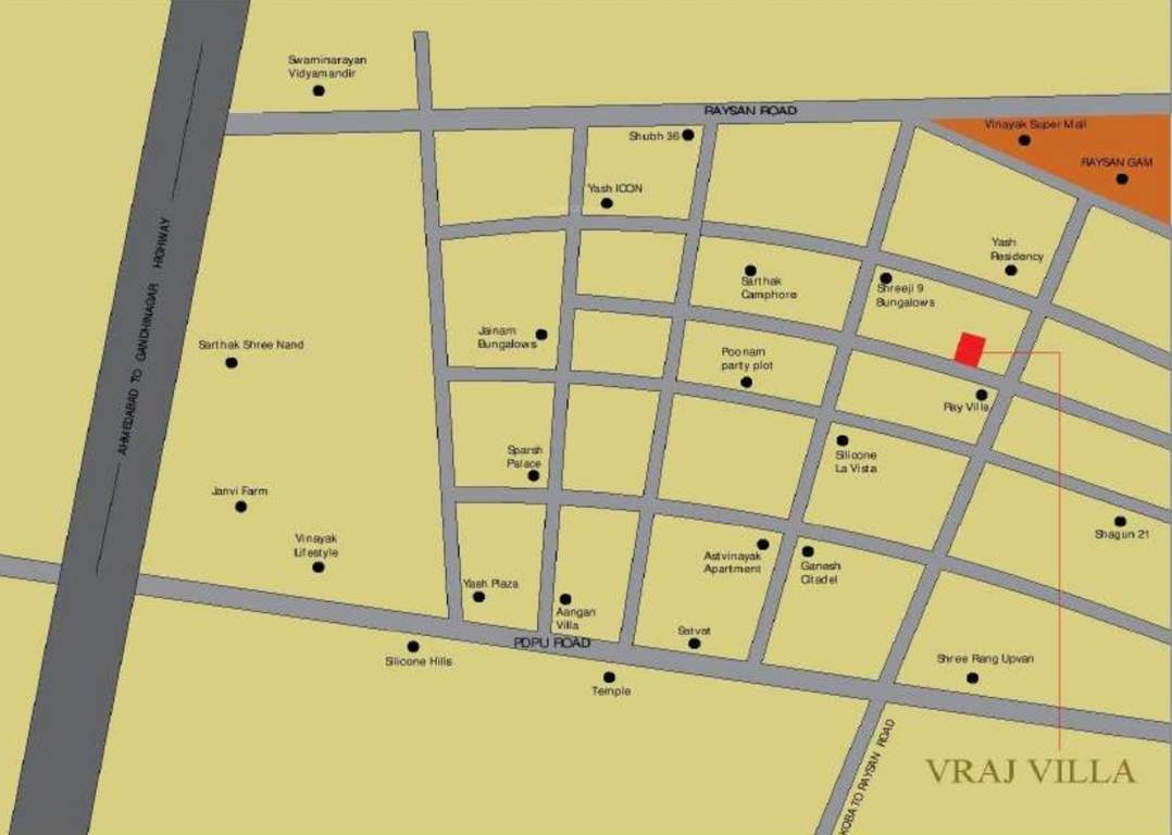  vraj villa  Location Plan