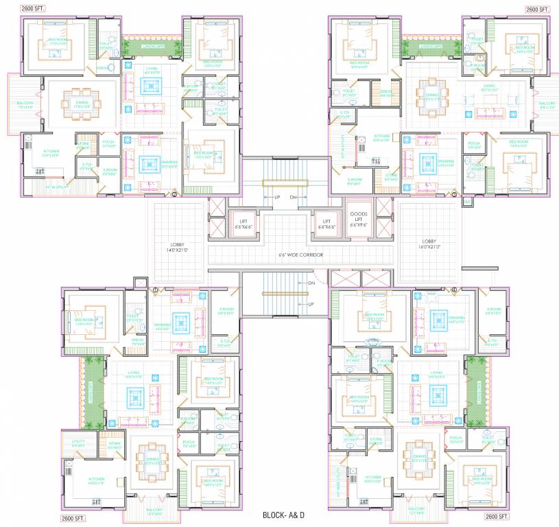  movie towers Block A And D Floor Plan
