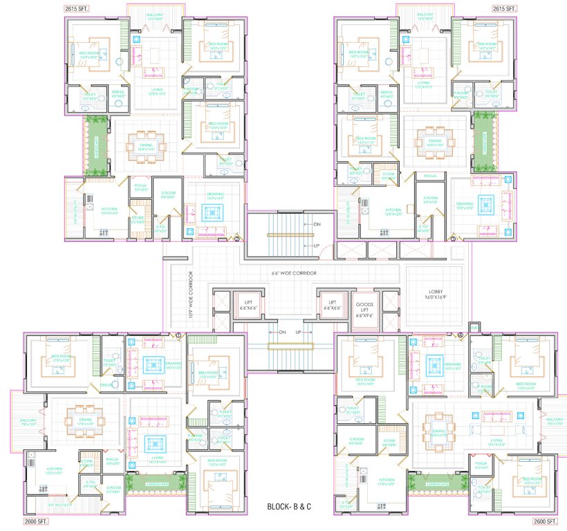  movie towers Block B And C Floor Plan