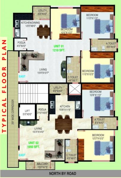  adithya-melody Adithya Melody Cluster Plan from 1st to 5th Floor