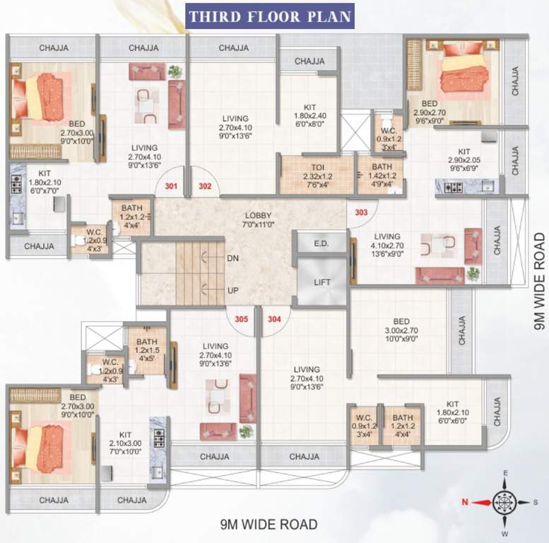  allyd pearl Allyd Pearl Cluster Plan for 3rd Floor