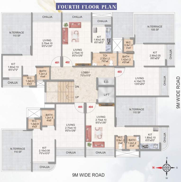  allyd pearl Allyd Pearl Cluster Plan for 4th Floor