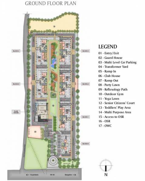  windsor-park Block 1 - 2 - 3 - 4 - 5 Cluster Plan for Ground Floor