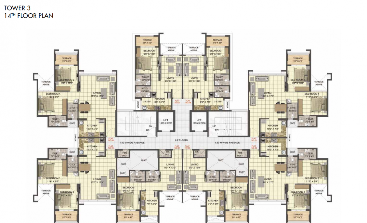 oxyfresh homes Tower 3 Cluster Plan