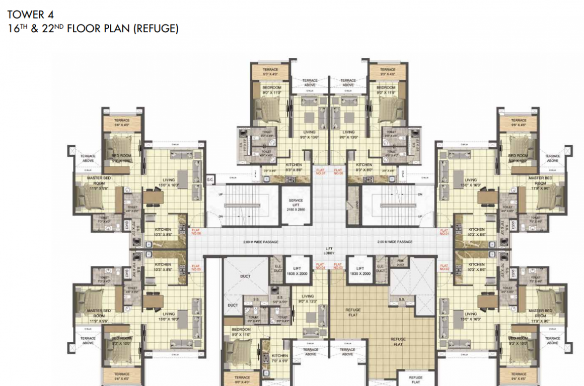 oxyfresh homes Tower 4 Cluster Plan
