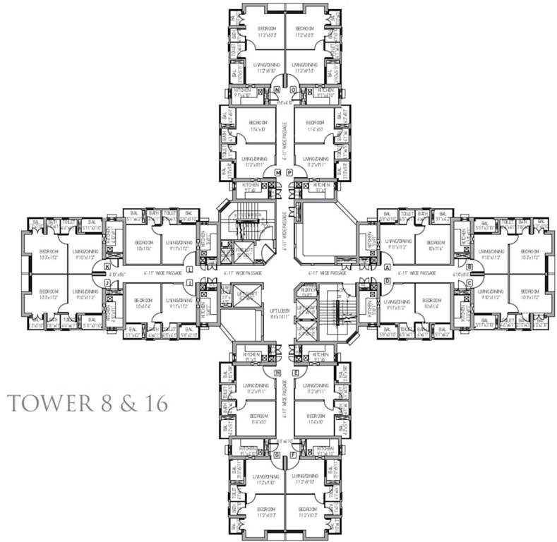  new kolkata sangam Tower 8 to 16 Cluster Plan From 1st To 27th Floor