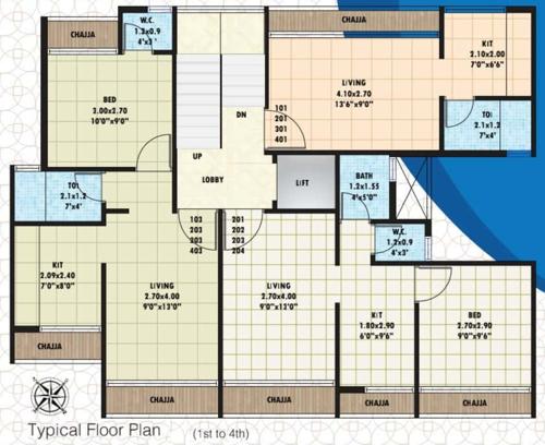  nest Saras Nest Cluster Plan from 1st to 4th Floor