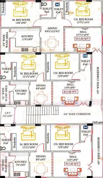  green-view-residency Green View Residenc Cluster Plan For Typical Floor