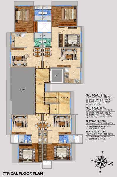  palash Sanghvi Palash Cluster Plan for Typical Floor