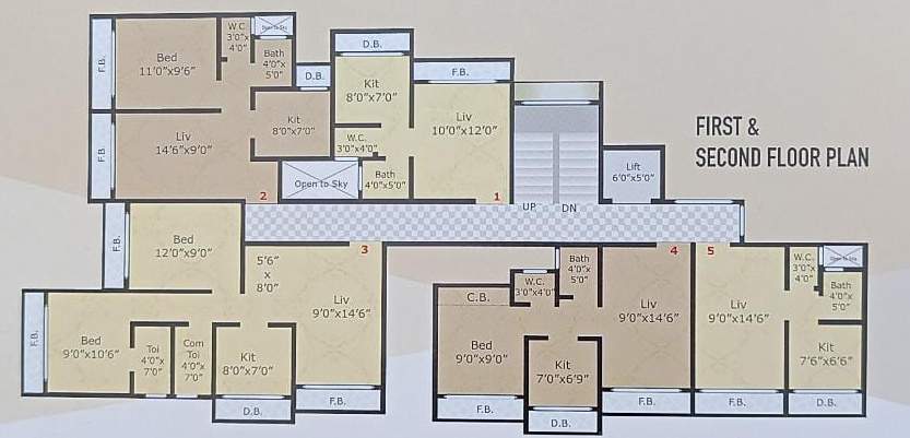  shree samarth krupa apartment Shree Samarth Krupa Apartment Cluster Plan from 1st to 23th Floor