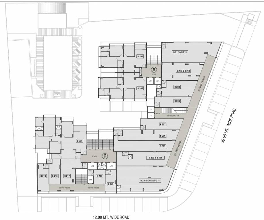 platinum Block A And Block B Cluster Plan for 2nd Floor