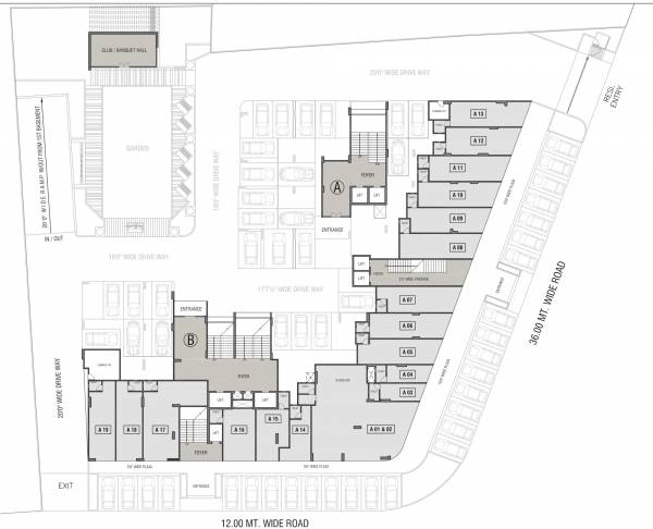  platinum Block A And Block B Cluster Plan for ground Floor