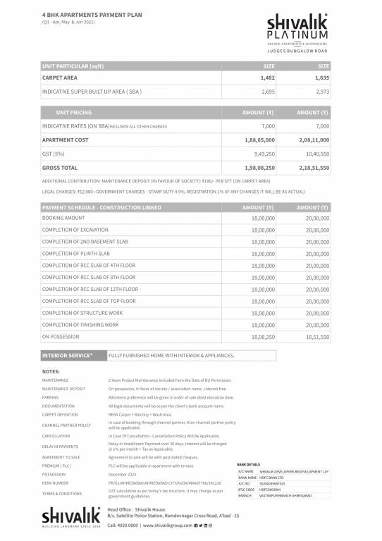platinum Construction Linked Payment (CLP) Payment Plan