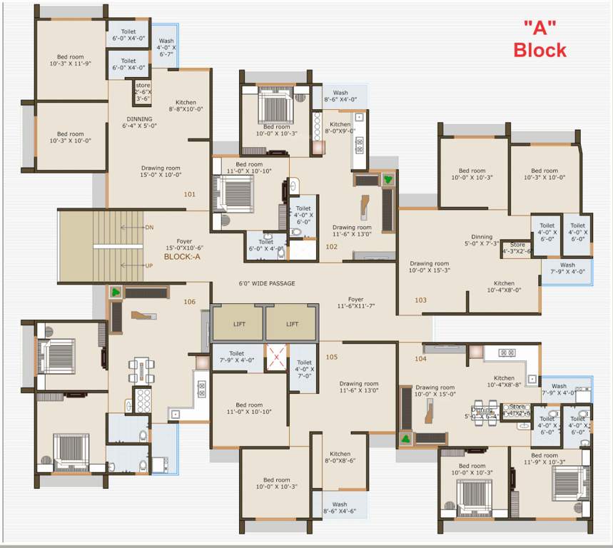  victoria heaven Block A Cluster Plan from 1st to 7th Floor
