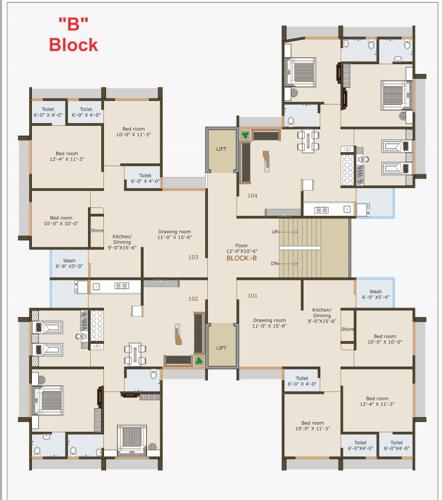  victoria-heaven Block B Cluster Plan from 1st to 7th Floor