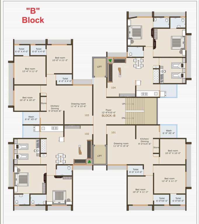 victoria heaven Block B Cluster Plan from 1st to 7th Floor